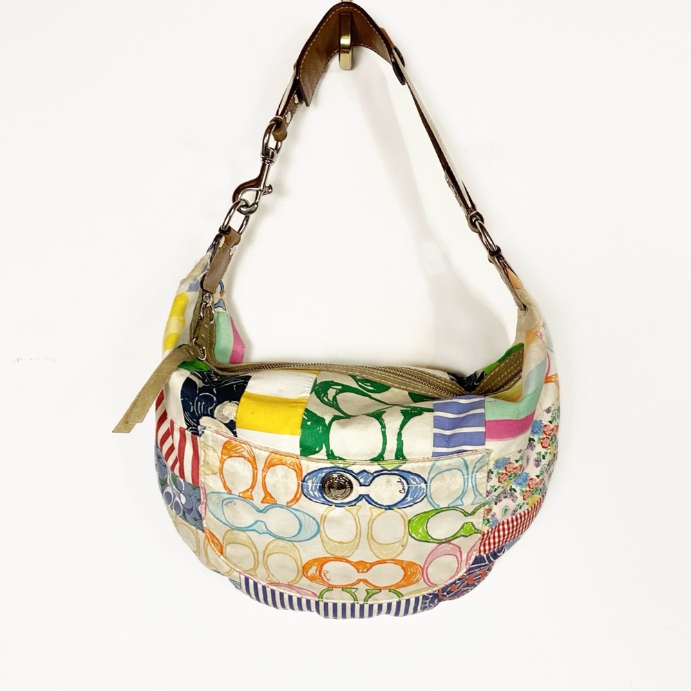 Coach Multicolor Signature Patchwork Hobo Shoulde… - image 1